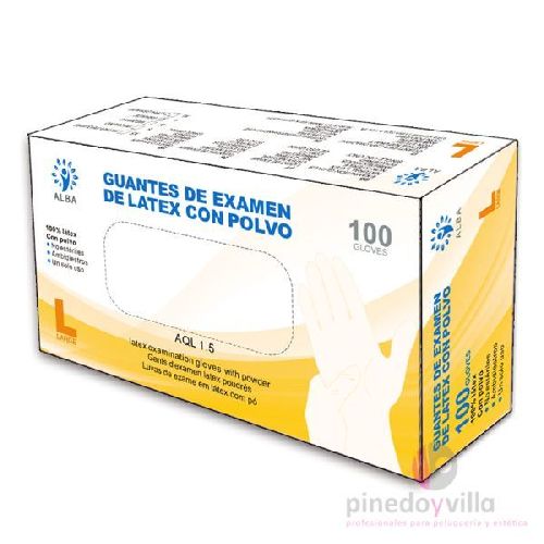 Imagen de Guantes látex con polvo L 100uds.